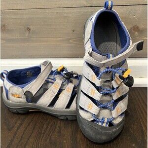 Keen Newport H2 Sandals Big Kid's Youth Blue Gray Nylon Closed Heel Strap- US 4